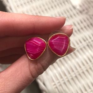 Gorgeous Trina Turk Pink Agate Earrings